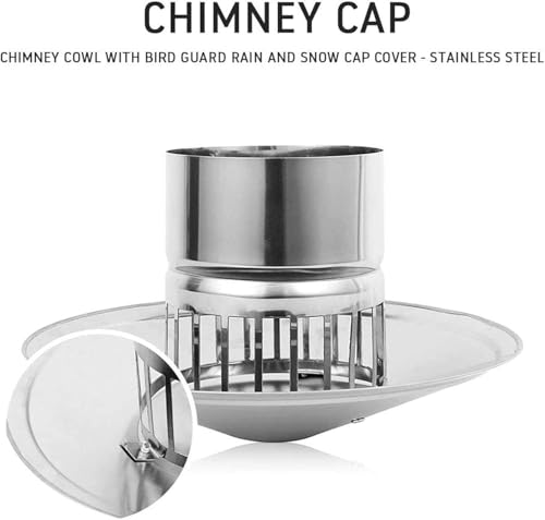 Tapa de chimenea giratoria de acero inoxidable extractor redondo para tejado de 100mm 4
