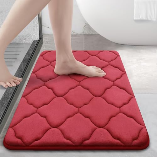 OLANLY Moroccan Design Memory Foam Bath Mat