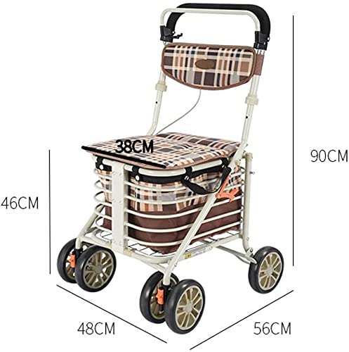 Déambulateur pliable à quatre roues pour sorties sereines et courses