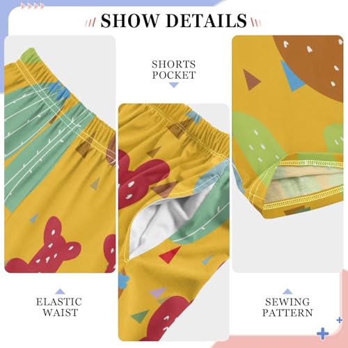 Cactu with Thorn Boys Pants Boys Athletic Pants Long Pant for Boywith Pockets Wide-Leg Size 6-14Y4