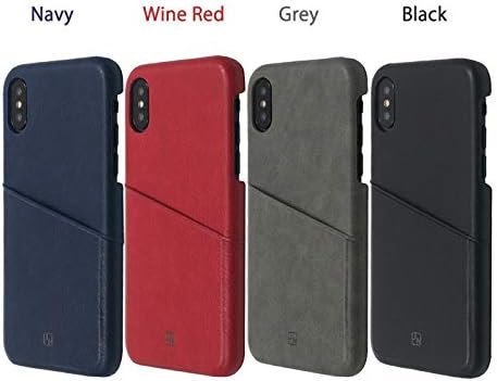 OCCA BLOCCS4002-WR iPhone Xs Case Cover, Vintage Antique, Back Pocket, Card Storage, Autumn Wine red