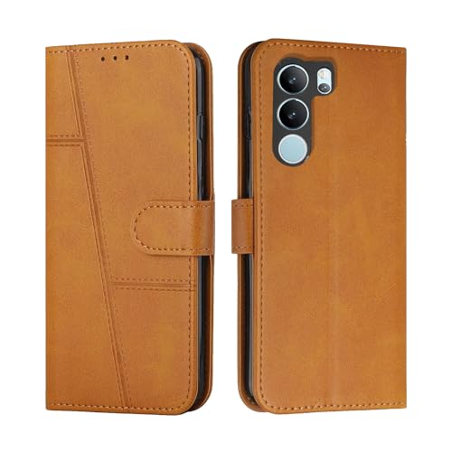 Image of for Vivo V29 Pro 5G / Vivo V29 5G Flip Cover Leather Finish | Inside TPU with Card Pockets | Wallet Stand | Complete Protection Flip Case