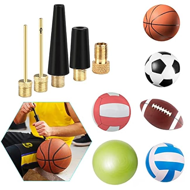 Ball Needles for Air Pump, Needle Inflator Kit Needle Nozzle Adapter, Ball Pump Needle Set for Football, Basketball, Volleyball, Swim Ring, Balloon, Bike 5pcs