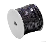 Rockin Beads Brand, Sequins Trim Spool String Flat Bling Black Ab 6mm Dia (2/8