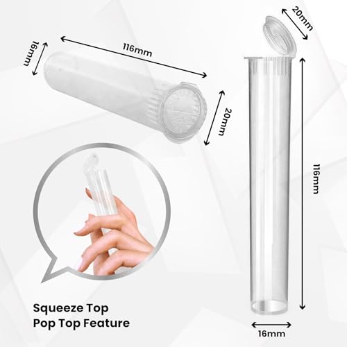 Packlahoma 500 Pcs 116mm Pop Top Tubes Clear | Squeeze Tubes Packaging for Airtight Storage (Clear) by Packlahoma - Used condition - Image 5