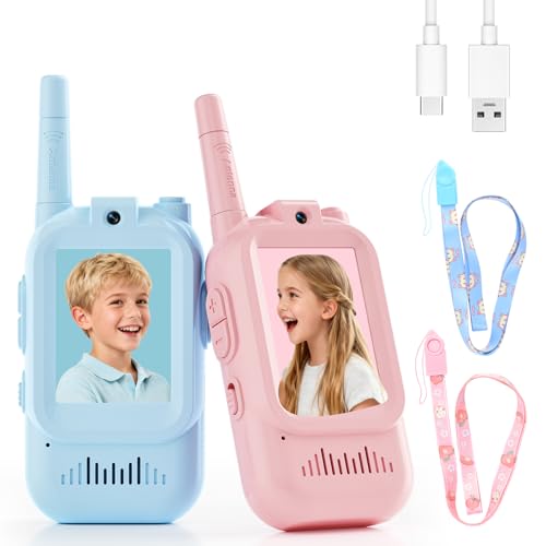 Video Walkie Talkies for Kids – Kids Walkie Talkies 2 Pack with Voice Changer, 1000 Feet Range, Fun Toys for Indoor Play, Camping, Hiking, Travel...