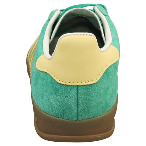 Image of adidas Men's Gazelle Indoor Sneaker, Semi Court Green /Almost Yellow /Gum, Size 11.5