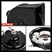 A-Premium Snail Horn Low Universal Electric Horns - 12V 110dB - Compatible with most Car, Trucks, Scooter, Motorcycles & Special Vehicles, 80 mm