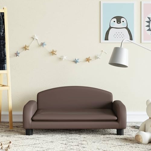 Gecheer Sillón Infantil Sofa Bebe para Niños,Silla para Dormir Sofá Tapizado para Bebé Sillón Butacas pequeñas Sofá Cama para Niños de Cuero sintético marrón 70x45x30 cm 13#