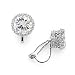 Mariell Crown Setting Clip-On Cubic Zirconia Stud Earrings - Regal Platinum Plated 2 Ct. Round Solitaire