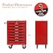 Thetilsy Rolling Tool Chest Cart with 7 Drawers,Storage Tool Cabinet on 4 Wheels. Lockable Tool Cart with Drawer Liners.Steel Tool Box Organizer for Garage,Repair Workshop-Red