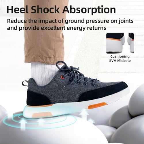 Image of OrthoComfoot Men's Orthopedic Cushioned Walking Shoes with Arch Support, Plantar Fasciitis Relief, Breathable Orthotic Fashion Sneakers for All-Day Standing & Heel Pain