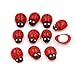Shindel 100-Pack Wooden Ladybug Stickers, Self-Adhesive Realistic 3D Decor for DIY Crafts, Scrapbooks, Home Garden & Party Decoration