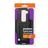 Reiko Cell Phone Case for LG Volt 2, LS751, G4C, G4 Compact, C90 - Retail Packaging - Purple/Black