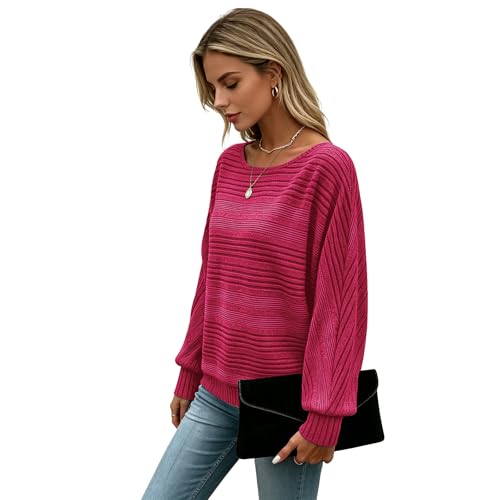 Image of Women's Batwing Tunic Tops, Long Sleeve Shirts Blouses, Business Casual Sweater for Office Work