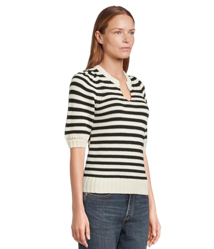 Michael Stars Women's Rosanna Striped Puff Sleeve Sweater2