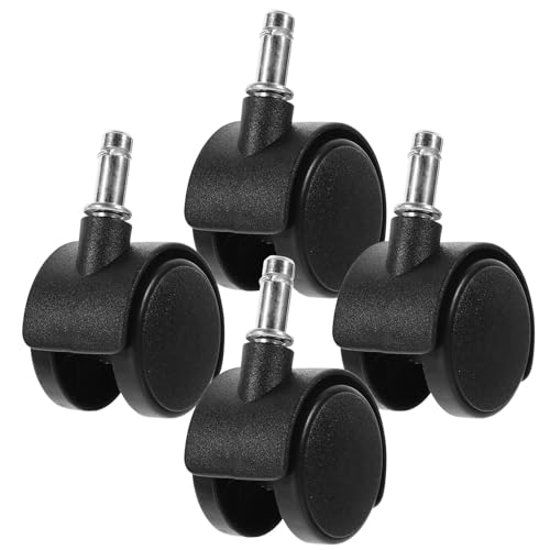 Roulettes en nylon noires avec frein TIDTALEO pour poubelles et petits electromenagers x4