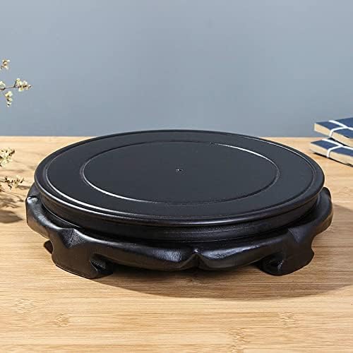Hty Rotating Wooden Base For Plant Flower Pot Tray Wooden Base Stone Pot Flower Vase Rack Aquarium Wine Rack Base (Color : Dia 20 height 4.5cm)