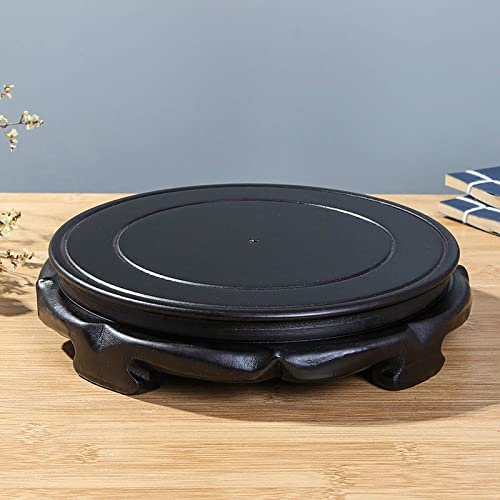 Hty Rotating Wooden Base For Plant Flower Pot Tray Wooden Base Stone Pot Flower Vase Rack Aquarium Wine Rack Base (Color : Dia 20 height 4.5cm)