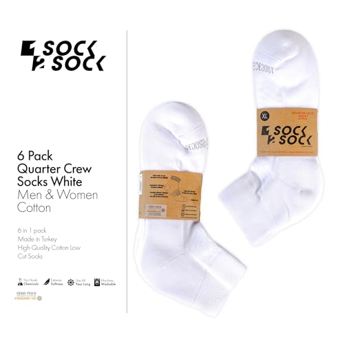 1SOCK2SOCK 6 Pack Ankle Athletic Socks for Men & Women Cotton- Crew Socks- Low Cut- Quarter Cushion Running Socks4