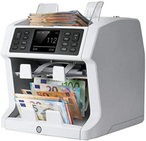 Safescan 2985-SX - Compteuse et trieuse de billets de banque à double poche perfectionnée pour les billets mixtes avec 100 % de vérification des billets