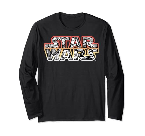 T-shirt Star Wars manches longues idéal pour soirée cinéma Comic Logo Fill