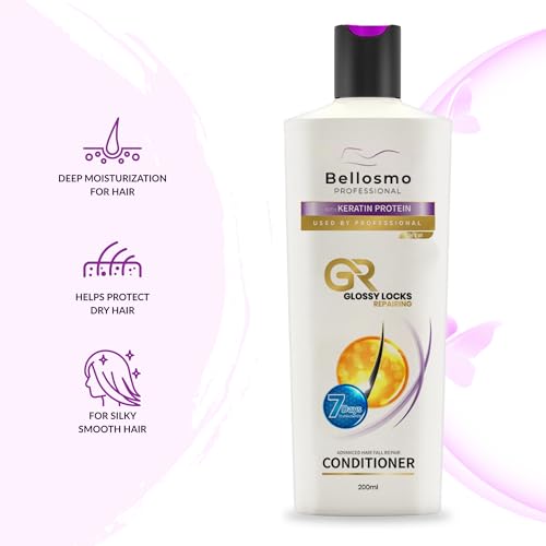 Image of glossy locks Conditioner, with Rice Water, Protects Natural Hair Growth, Volumizing, for Women, Nutrient Infused with Vitamin B5-200ml