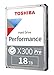 Produktbild Toshiba X300 PRO 18TB High Workload Performance for Creative Professionals 3.5" interne Festplatte - bis zu 300 TB/Jahr Arbeitsbelastungsrate CMR SATA 6GB/s 7200RPM 512MB Cache - HDWR51JXZSTB, Silber
