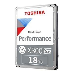 Toshiba X300 PRO 18TB High Workload Performance for Creative Professionals 3.5-Inch Internal Hard Drive – Up to 300 TB/Year Workload Rate CMR SATA 6 GB/s 7200 RPM 512 MB Cache – HDWR51JXZSTB