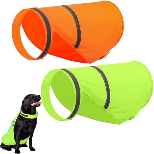 Chaleco reflectante para perros naranja y amarillo 2 piezas