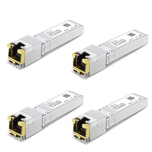 Módulo SFP+ a RJ45 10GBase-T, transceptor de red SFP a Ethernet de cobre 2.5G/5G/10G para Cisco SFP-10G-T-S, Ubiquiti UniFi UF-RJ45-10G, Meraki, Supermicro y más, hasta 30 m, 4 unidades