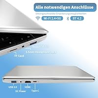 Laptop Windows 11 mit Deutsche Tastatur Notebook 15.6 Zoll Für Haushalt & Freizeit Laptop Günstig 1 Year Office 365 Processor 5205U 4 GB RAM 128 GB SSD 512 GB Support 5000mAh Notebook Windows 11 – Ansicht 9