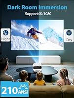 Wielio 2026 Smart Projector Android 14/TV with WiFi 6 and Bluetooth 5.0 Built in 1000+ Apps 210 ANSI Portable Bedroom Mini Movie Projector Auto Keystone & Zoom-black-and-white — image 2