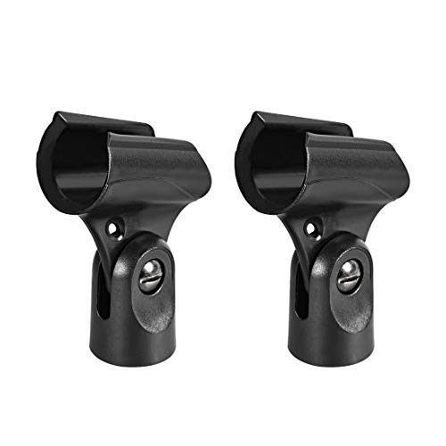 sourcing map 2Pcs Universal Microphone Mic Clip Holder for 20-23mm Mic Stand Handheld 15mm Thread Dia