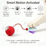 New Upgraded Interactive Cat Toy Ball – Smart Automatic Rolling Stimulating Chasing Teaser Ball for Bored Indoor Adult Cats and Dogs (Red) - Image 3
