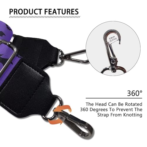 Image of Wide Bag Straps Replacement Crossbody Bat Guitar Straps for Handbags /Purses /Messenger /Duffel Bags Backpack Straps Replacement Adjustable Length from 30 inch to 50.3 inch Purple