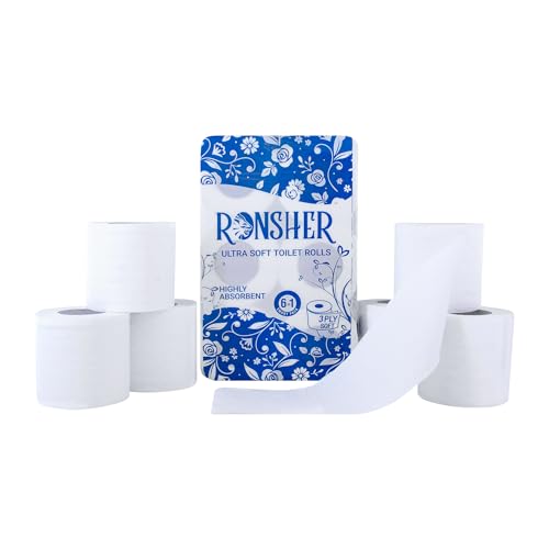 Image of Ronsher | 3 Ply Toilet Tissue Paper Roll | 12 In One Pack | 165 Sheets Per Roll | Highly Soft & Absorbent | Skin-Friendly for Gentle Comfort