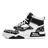 [WBADAN] バイクシューズ メンズ 厚底 ライディングブーツ ハイカット ライディングスニーカー オートバイ靴 幅広 カジュアルシューズ おしゃれ アウトドア ウォーキングシューズ 軽量 滑り止め バイク用品 (ブラック, 24.5 cm)