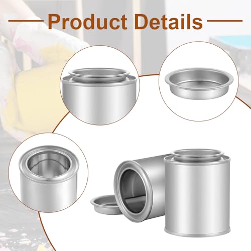 Image of 24 Pack Empty Metal Paint Cans with Lids(3.5oz),1 /2 Cup Capacity Touch Up Paint Containers,Paint Storage Containers for Leftover Paint,Tiny Empty Unlined Pint Paint Pails