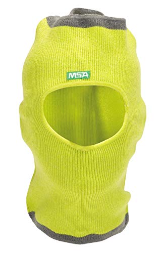 MSA 10118418 V-Gard Winter Liner - Bright Yellow/Green, 100% Acrylic Fabric, Hard Hat or Cap Warmth Accessory, Full Coverage for Cold Temperatures, Weather Protection for Work, Durable & Reusable