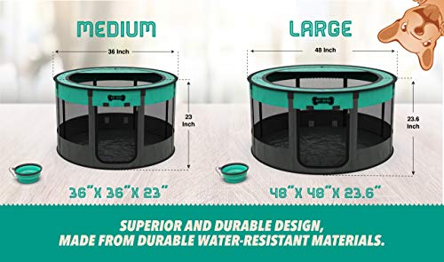 Ruff-n-Ruffus-Portable-Foldable-Pet-Playpen-Free-Carrying-Case-Free-Travel-Bowl Pet Playpen and Free Carrying Case