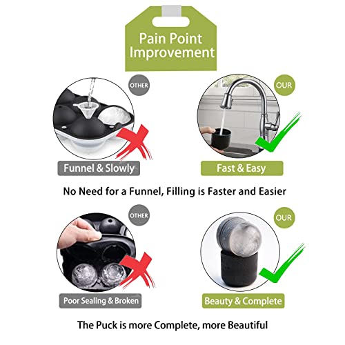 Ice Ball Maker Mold,Large Whiskey Bourbon Ice Cube Round Mold Sphere Tray For Whiskey Cocktails (3 Pack) Black #TOP2