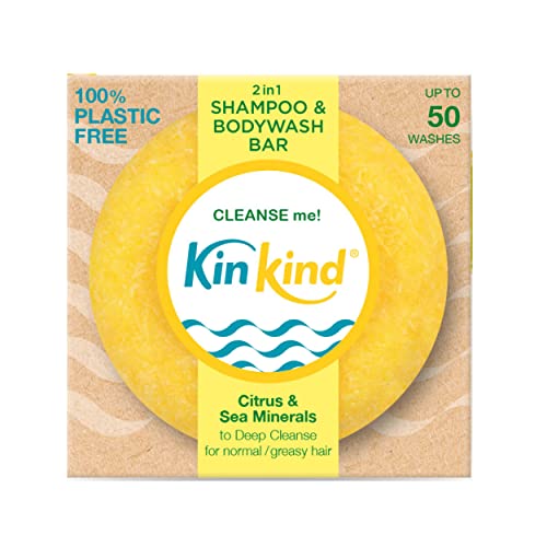 KinKind Shampoo Bar - CLEANSE Me! 2 in 1 Solid Shampoo & BodyWash for Normal to Greasy Hair, Cleanse 2in1, 50 g (Pack of 1)