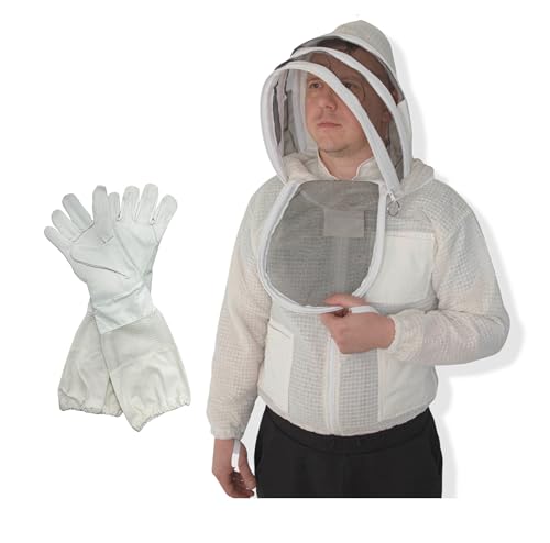 Veste aérée d'apiculture 3 couches taille 4XL avec voile d'accès facile