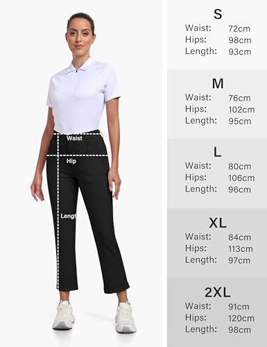 MoFiz Damen Golf Hose Stretch Business Hose Elegante Atmungsaktiv Outdoor Golfhosen Büro Anzughosen mit Elastisches Band