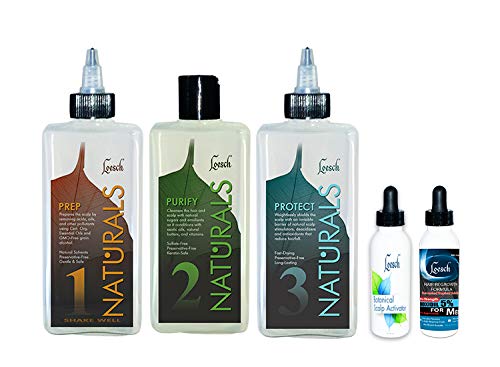 Loesch Naturals Hair Growth System Kit Level 3 FOR MEN ONLY 5 Minoxidil topical solution clinically proven and