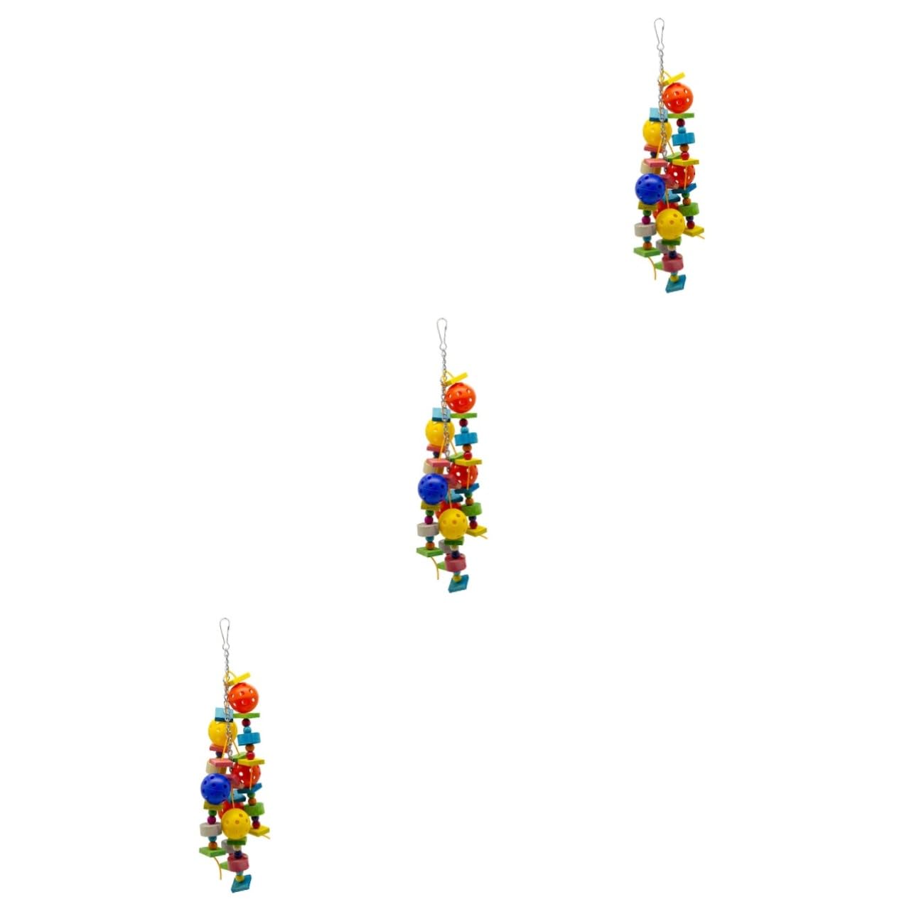 DOITOOL 3pezzi Giocattolo Educativo Per Pappagalli Ciondolo Legno e Plastica Con Sfere Hollow Gioco Appeso Per Uccelli Stimola Attività e Divertimento