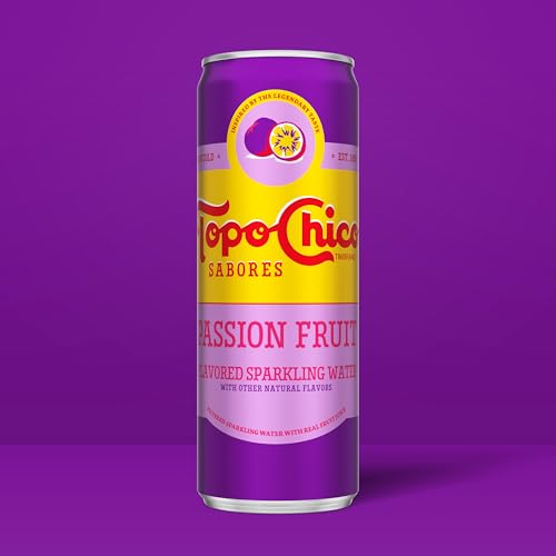 Image of Topo Chico Sabores Passionfruit Flavored Sparkling Water, 12 fl oz, 8 Pack