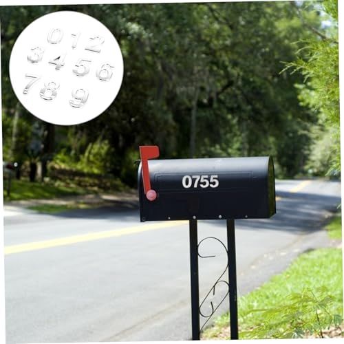 Abaodam 10個 立体メタル仕上げ字ステッカー 各 防水耐候性ドア用アドレスラベル 住宅 アパート 郵便受け表示