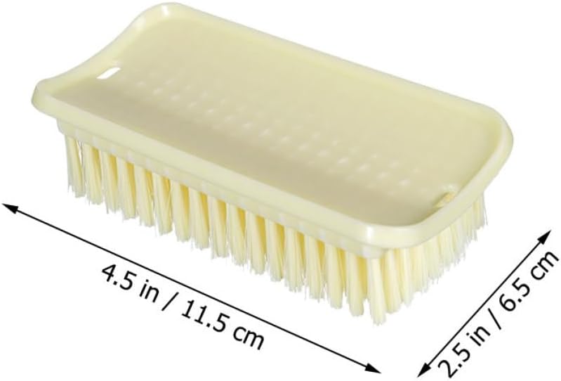 Soft Bristle Shoe Brush Laundry Scrub Brush Set Plastic Handle for Household Shoe Washing and Clothes Laundry 2 Pieces Light Yellow
